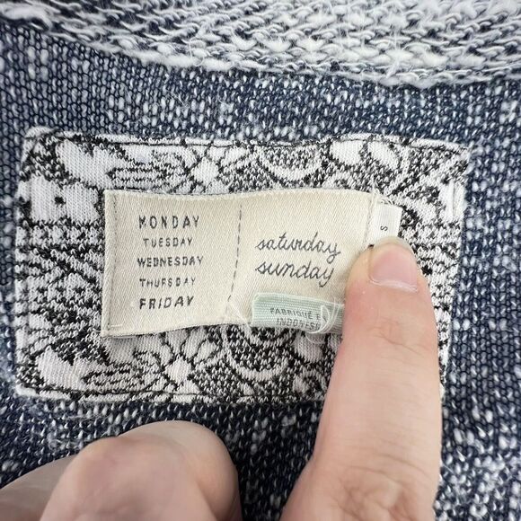 Anthropologie Saturday Sunday Mercer Blue Gray Knit Sweater Swing Dress Small - Picture 4 of 5